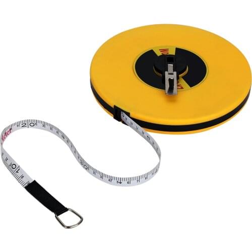 50 Meters Fibreglass Measuring Ruler Long Tape Measure Tools Household Tools 50m Leather Box Fiber Ruler Measuring Tool
