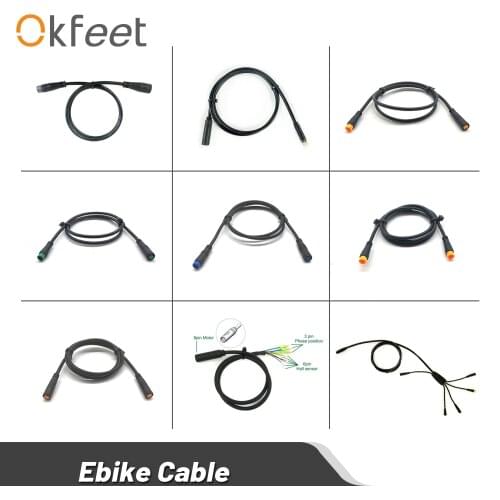 Okfeet Julet Cable Ebike 2 3 4 5 Pin Conversion Convert Line Waterproof Extension Cable Wire for Throttle Display Ebrake Light