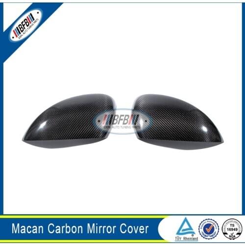 Carbon Exterior Accessories Stick-on and Replacement Rearview Mirror Cover Fit For PORSCHE MACAN 2014-2017