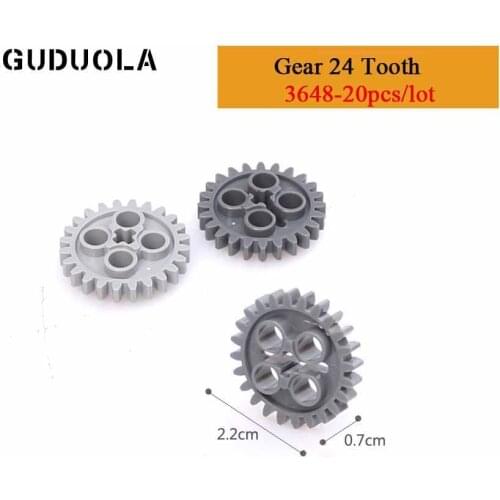 Guduola Parts 3648 Gear 24 Tooth Building Block Set MOC Model Assembles Particles Educational Bricks Toys 20pcs/lot