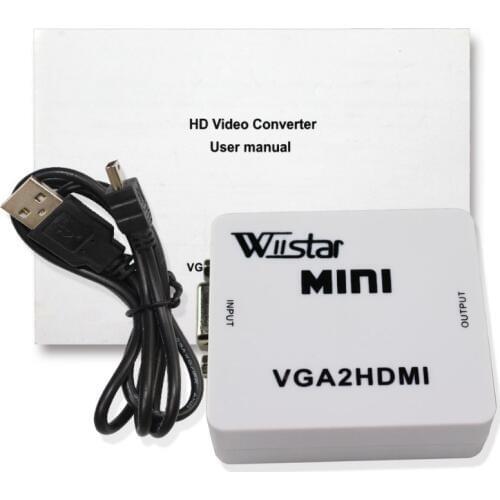 Wiistar VGA Converter Female VGA to HDMI Converter VGA HDMI Auido Video Adapter Full HD 1080P VGA2HDMI Free Shipping