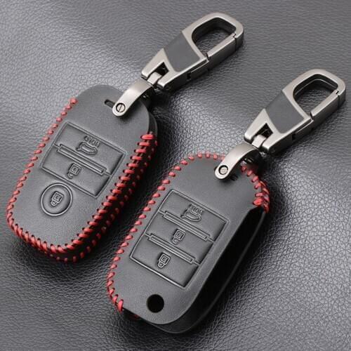 Leather Remote Key Case Cover For Kia Rio K2 Sportage 2018 2019 Cerato K3 Optima K5 Ceed Sorento Soul Forte Sportage R 2011-2015