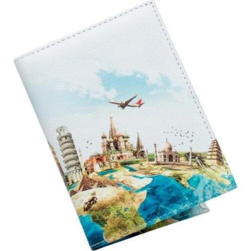 Mcneely City Plane Multifunctional Passport Holder Soft PU Leather Passport Cover With Credit Card holder for All countries