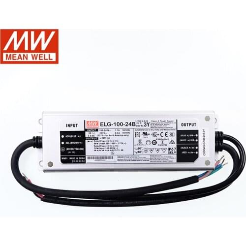 MEAN WELL ELG-100-24B-3Y 96W 4A 24V Dimmable Power Supply 110V/220V AC to 24V DC 4A waterproof IP67 Meanwell Dimming led driver