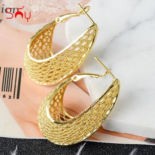 Sunny Jewelry Fashion Copper Hoop Big Earrings For Women Luxury Romantic For Wedding Party Anniversary Gift Trendy Earrings