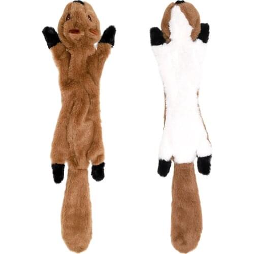 Cute Plush Toys Squeak Pet Wolf Rabbit Animal Plush Toy Dog Chew Squeaky Whistling Involved Squirrel Dog Toys