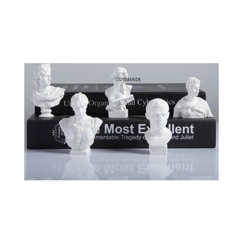 David Head Portraits Greek Mythology Figurine Mini Plaster Bust Statue Gypsum Drawing Practice Crafts Famous SculptureOrnaments