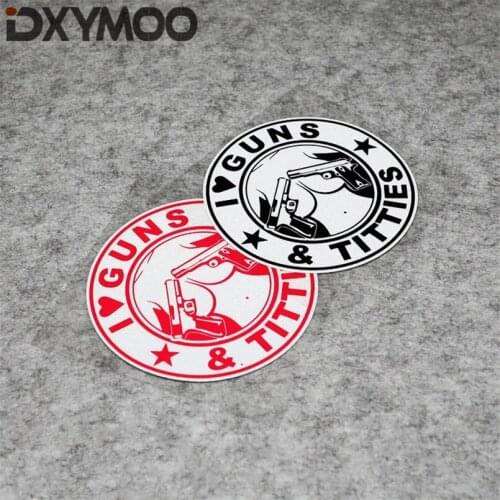Warning Car Styling Funny I LOVE GUNS Weapon Auto Window Laptop Skatebpard Cup Sticker Decals 103mm