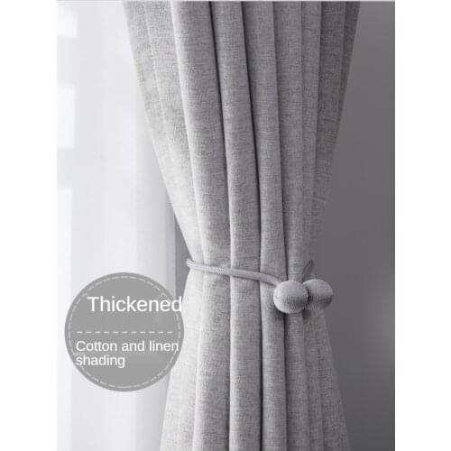 2021 New Velvet Gray Curtains Nordic Minimalist Style Shading Bedroom Warm Living Room Modern Light Luxury Korean Fresh