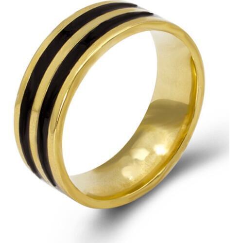Newest Two Black Stripe Stainless Steel Rings Woman and Men Width 8mm Unisex Boho Statement Vintage Rings gothic jewelry women