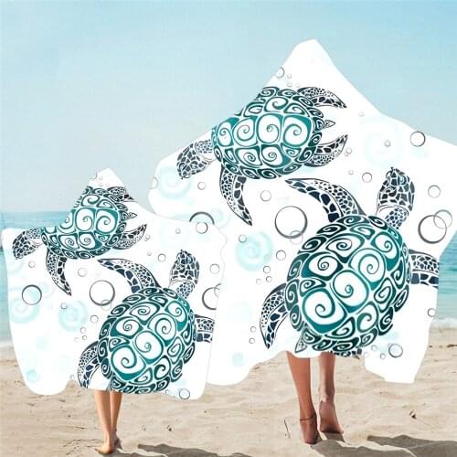 New Parent-child Turtles Hooded Towel Bathroom Tortoise Adult Towel with Hood Marine Animal Wearable Towel Toalla Microfibra