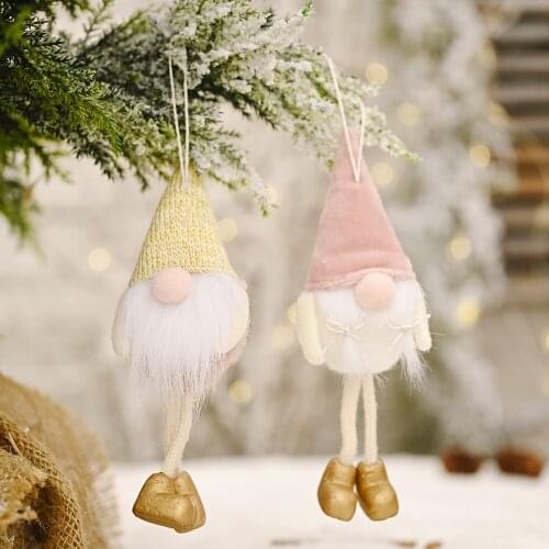 NEW Christmas Old Man Doll Decoration Hanging Ornaments Holiday Decorations Striped Cap Faceless Gnome Santa Pendant Tree Party