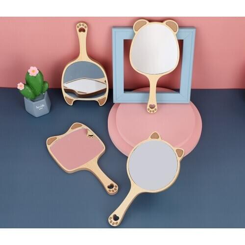 New Hand Mirrors Creative Design Makeup Handheld Cosmetic Mirror With Handle Makeup Mirror Cute Cat Ear Mirror specchio