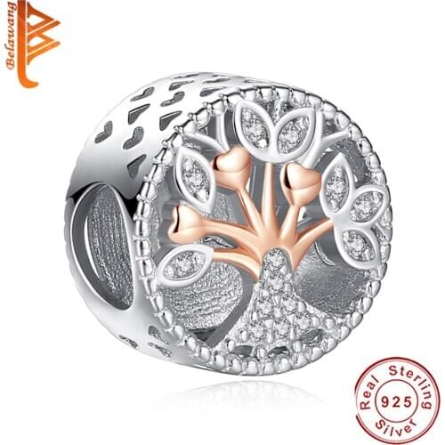 Wholesale 100%925 Sterling Silver Life Of Tree Bead With Clear CZ Charm Fit Original Bracelet For Women Party Gift