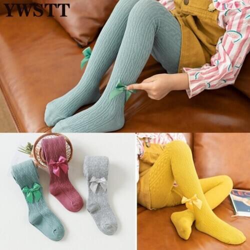 Autumn New Childrens Pantyhose, Cartoon Bow, Comfortable Skin-Friendly Girls Baby Cotton Leggings