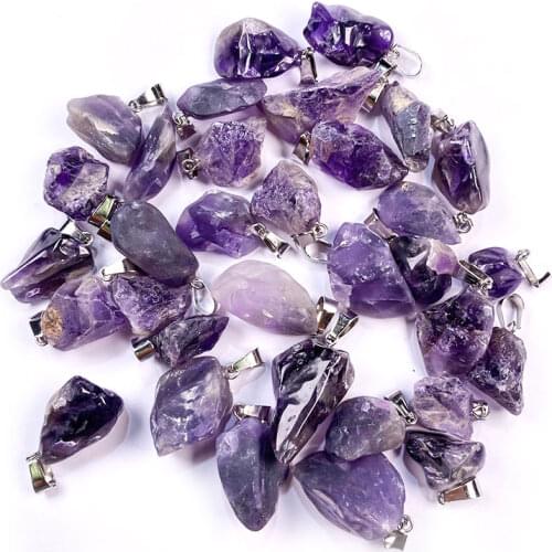 Natural Amethysts Charms Pendant Crystal Quartz Neckalce For Jewelry Making Supplies Fashion Pendants Accessories Fit Women