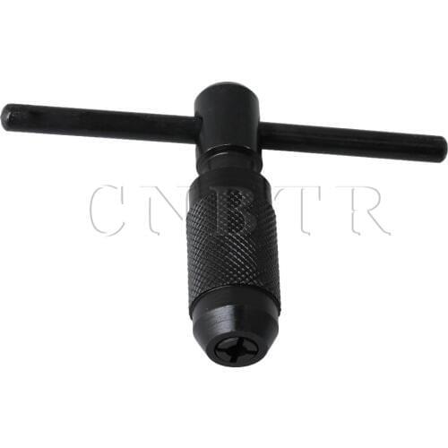 CNBTR Black M2.0-M4.0 Adjustable Range Adjustable T-Handle Ratchet Tap Holder Wrench