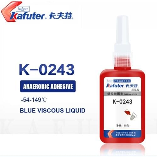 Kafuter K-0243 Screw Adhesive Medium Strength Removable Oilproof Thread Locking Agent Metal Screw Fixing Fastening Locking