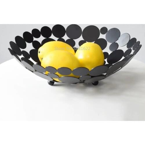 Modern European Luxury Living Room Metal Storage Basket Creative Home Large Fruit Bowl Fruit Basket Home Decoration Baskets