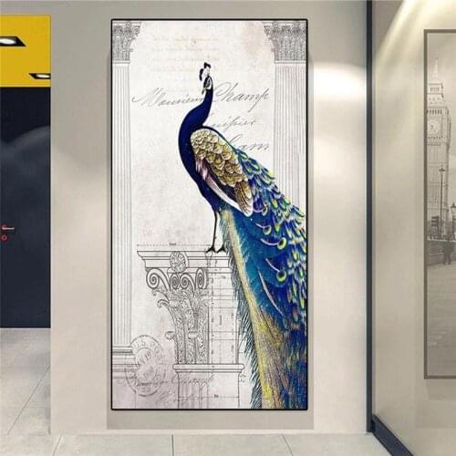 Modern Creativity Canvas Painting Peacock Animal Wall Art Pictures Posters Prints Scandinavian for Living Room Home Decoration