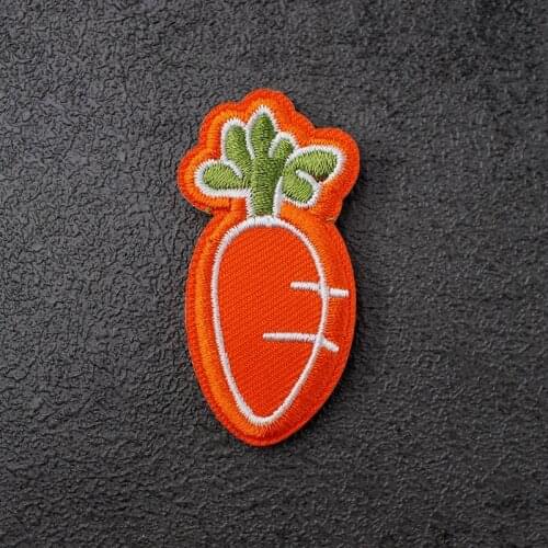 Carrot (Size:3.0X5.5cm) DIY Cloth Badge Embroidered Applique Sewing Patch Clothes Stickers Garment Apparel Accessories