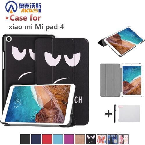 Slim PU Leather Case For Xiaomi Mi pad4 Mipad 4 8.0 inch Tablet protective Cover for Mi Pad 4 8 Stand Smart Cover+Gifts