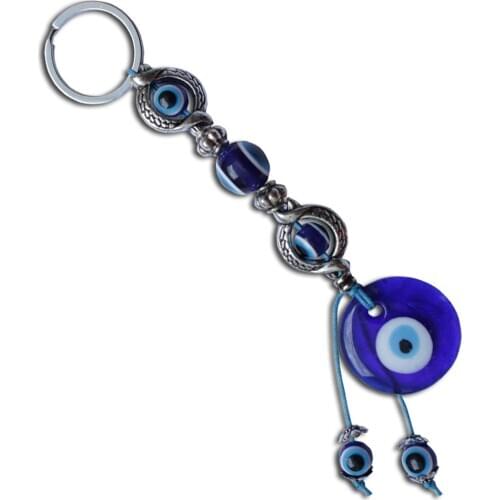Turkish 3mm Blue Eye Keychain Bag Hanging Ornament Middle Eastern Style Devils Eyes Home Garden Car Decorations