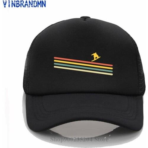 Vintage Snowboarder unisex Baseball caps Retro Ski sun hats Funny Rainbow Snowboarding hats 2021 New Summer Designer Fashion hat