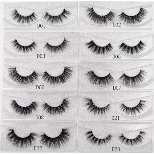 Visofree False eye lashes handmade natural make up False eyelashes glitter packing 1 pair box make up sexy 3D Mink Lashes D01