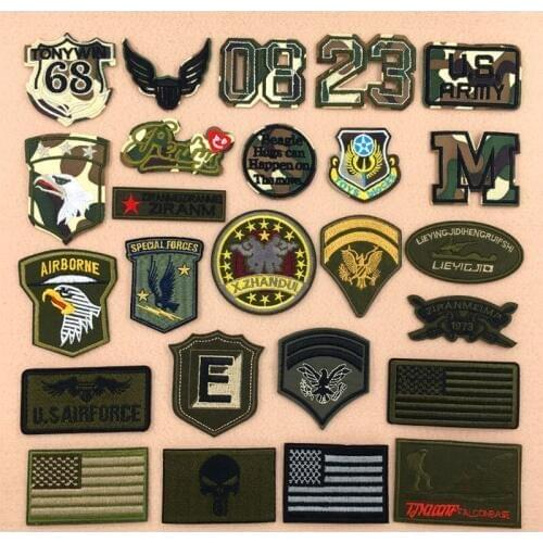 Military green camouflage embroidered badge cloth patch clothes pants patch Ding Decal badge down jacket denim decoration patch