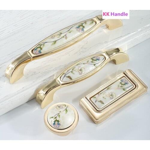 Gold handle cabinet door European wardrobe door handle cabinet drawer invisible dark handle solid wood furniture hardware