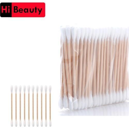 10 Bags Cleaning The Ears Wooden Cotton Swabs Cosmetic Cotton Buds Ear Head Health Makeup Cosmetics Clean Ear Cotton Stick Swab