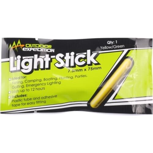 10pcs 7.5 x 75mm Green Night Fishing Light LED Fluorescent Lightstick Dark Glow Sticks Fishing Tackle for Fishing Camping