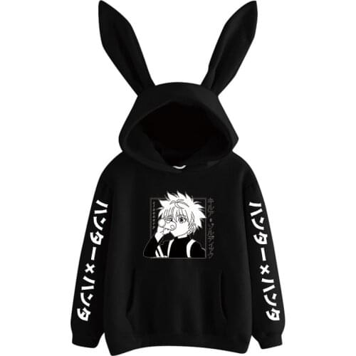 2021 Janpanese Anime Hunter X Hunter Killua Rabbit Hoodie Women Girls Kpop Sweatshirts Kawaii streetwear graphic