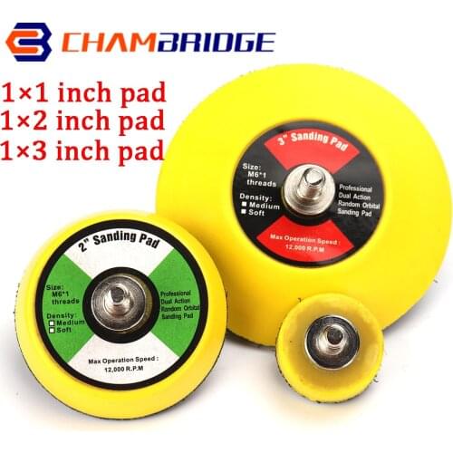 25/50/75mm Back-up Sanding Pad 6mm Shank Hook and Loop Sanding Discs M6 Thread for Polishing Grinding Abrasive Power Tools