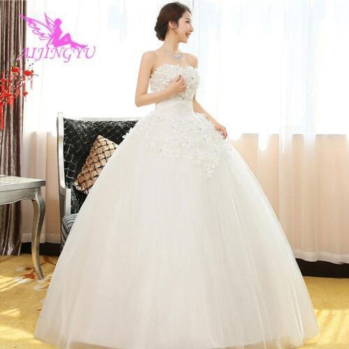 AIJINGYU 2021 elegant Customized new hot selling cheap ball gown lace up back formal bride dresses wedding dress WK567