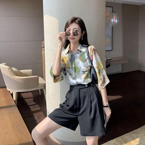 Blouse Women Shirt Design Loose Shirt For Women 2021 Summer Short Sleeve Printing Blusas Mujer De Moda