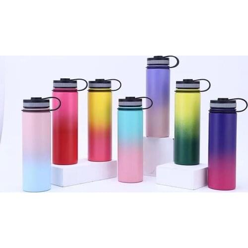 22oz Water Bottle Stainless Steel Sports Water Bottle Vacuum Insulated Wide Mouth Travel Portable Thermal Bottle
