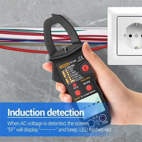 ST184 Digital Clamp Multimeter Electric Data Holding Manual Strong Toughness Portable Focus AC/DC Ammeter Voltmeter