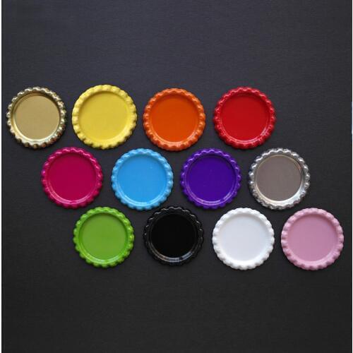 DHL Free Shipping Two-side Colourful Flat Bottle Caps Crown Caps for Wine Charms Without Hole 12 Colors DIY Jewelry Crafts