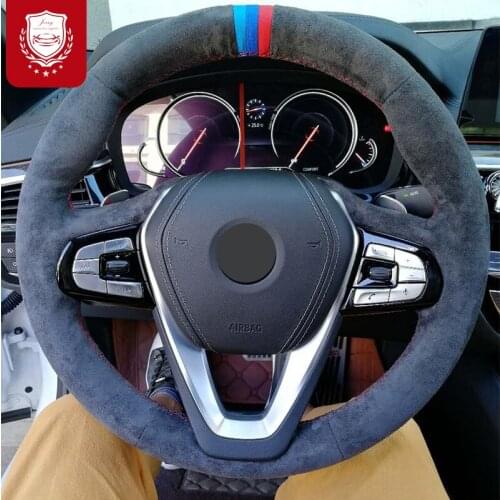 For BMW GT X1 X3 X4 X5 X6 & 7 series Car accessories durable Suede Car steering wheel cover leather wear-resistant Hand stitch