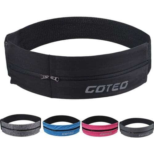 Running Elastic Waistband Sport Bag Double Zipper Pocket Waist Bag Yoga Gym Waist Belt Pack Mobile Phone Wasit Wallet