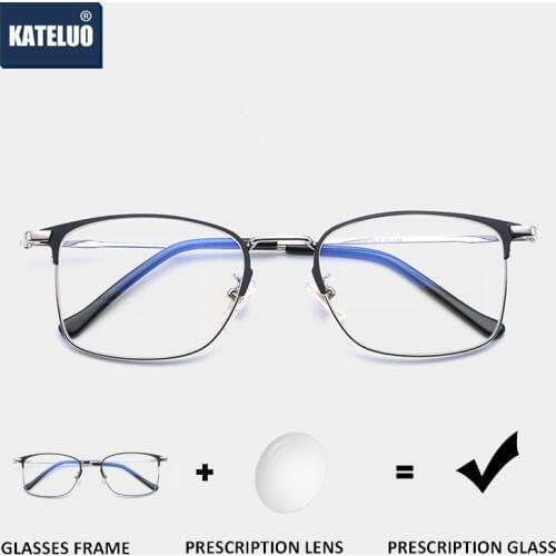 KATELUO Stainless Steel Photochromic Prescription Glasses Optical Eyeglasses Frame Myopia Eyeglasses Glasses Frame For Men Women
