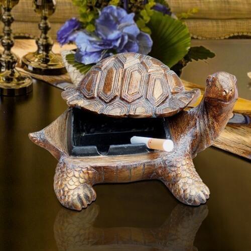 Living room decoration luxury retro coffee table bar desktop turtle ashtray The tortoise statue home decoration accessories