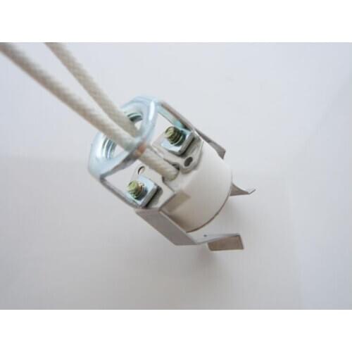 Custom ceramic lamp holder G4 G5.3 G6.35 with wire high temperature resistance with bracket clip MR11 MR16 halogen