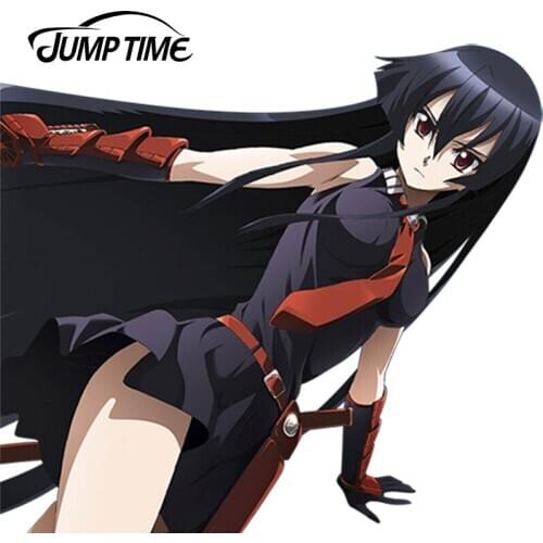 JumpTime 13cm x 11.8cm 3D Car Sticker Sexy Gothic Girl Akame Ga Kill! Akame Decal Motorcycle Car Styling Graphics
