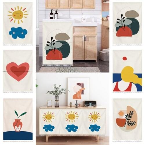 Nordic Short Curtains for Kitchen Bedroom Decor Dustproof Half-curtain Cabinet Wardrobe Cloth Dust Cover Cabinet Curtain