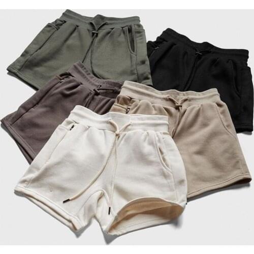 Summer New Cotton Shorts Mens Jogging Running Sports Shorts plus Size Exercise Gym High Quality Fitness Shorts Off White-1short