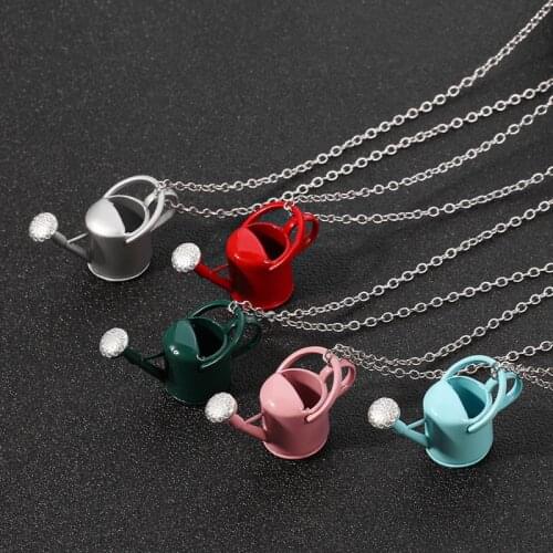 Cute Teapot Watering Can Nacklace Mini Multicolor Fashion Women Funny Nacklace Women Charm Eardrop Jewelry Gifts
