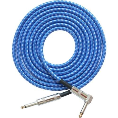 Mono Jack Guitar Cable Audio Male to Male Cable Wire Cord Knitting Copper 6.35mm Straight Plug For Electric Instruments